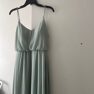 Birds Grey Sage Bridesmaid Dress